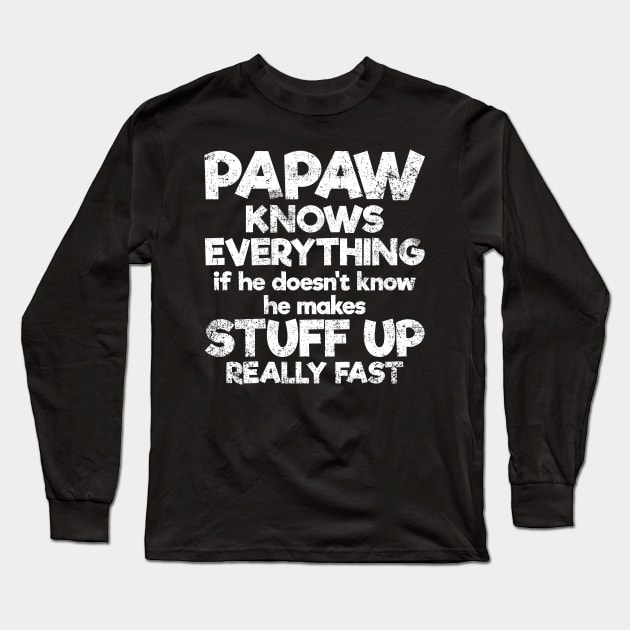 Papaw Father Grandfather Father's Day Vintage Long Sleeve T-Shirt by KAWAIITEE